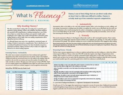 Cover for Timothy Rasinski · Fluency Quick Reference Guide (Pamphlet) (2016)