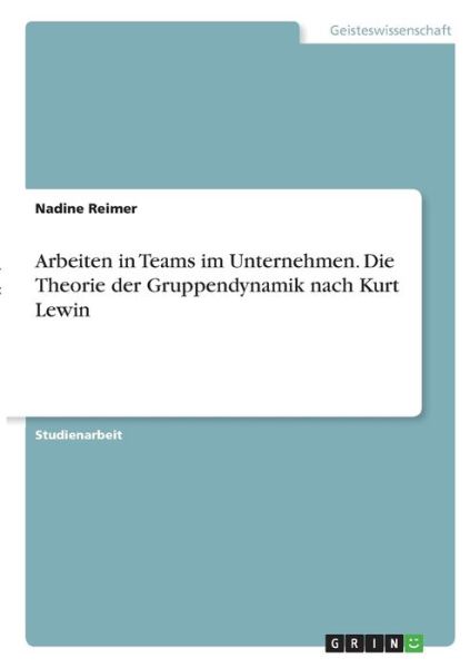 Cover for Reimer · Arbeiten in Teams im Unternehmen (Book)