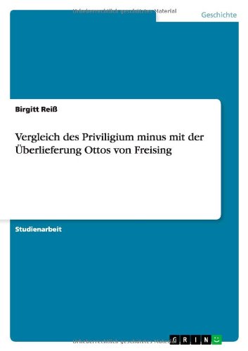 Cover for Reiß · Vergleich des Priviligium minus mi (Book) [German edition] (2010)