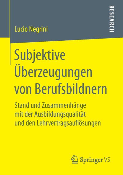 Cover for Negrini · Subjektive Überzeugungen von Be (Book) (2015)