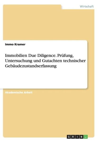 Cover for Kramer · Immobilien Due Diligence. Prüfun (Book) (2016)
