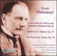 Cover for American Sym Orch · Dohnanyi Concertino Harp (CD) (2008)