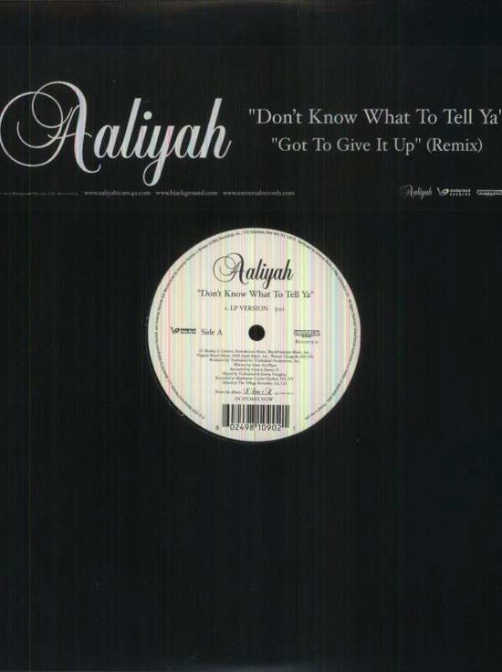 Don't Know What To Tell Ya / Got To Give It Up - Aaliyah - Musik - BLACKGROUND - 0602498109021 - 23. marts 2017