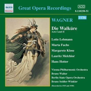 Wagnerdie Walkure Acts I Ii - Berlin So Orseidlerwinkler - Musik - NAXOS HISTORICAL - 0636943125021 - 28 juli 2003