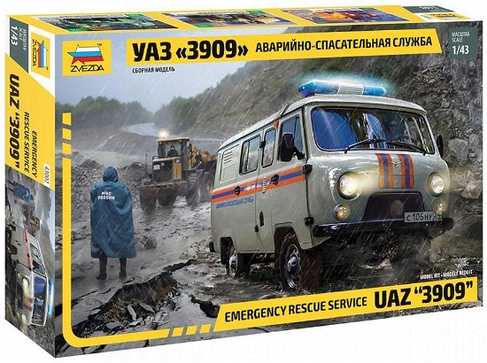 Cover for Zvezda · ZVEZDA - 1/43 Uaz 3909 Emergency (Legetøj)