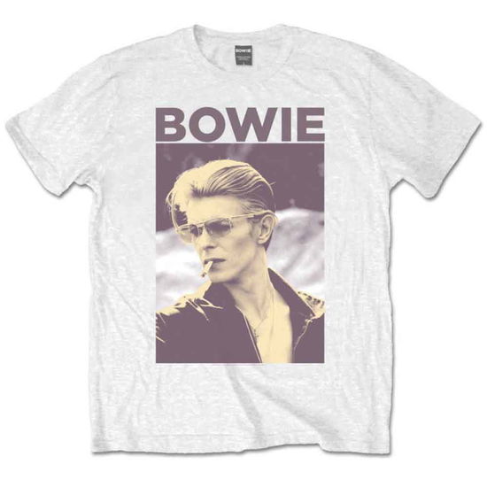 David Bowie Unisex T-Shirt: Smoking - David Bowie - Merchandise - ROFF - 5055295350021 - 13. Januar 2015