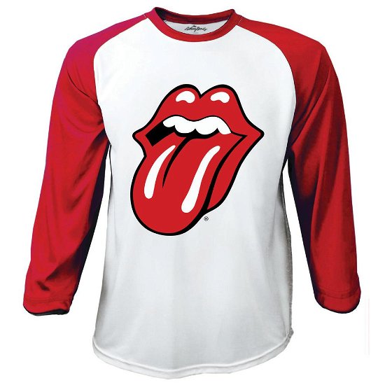 Cover for The Rolling Stones · The Rolling Stones Unisex Raglan Tee: Classic Tongue (Klær) [size S] [White,Red - Unisex edition]