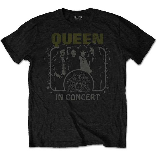 Queen Unisex T-Shirt: In Concert - Queen - Produtos - ROCK OFF - 5056170634021 - 
