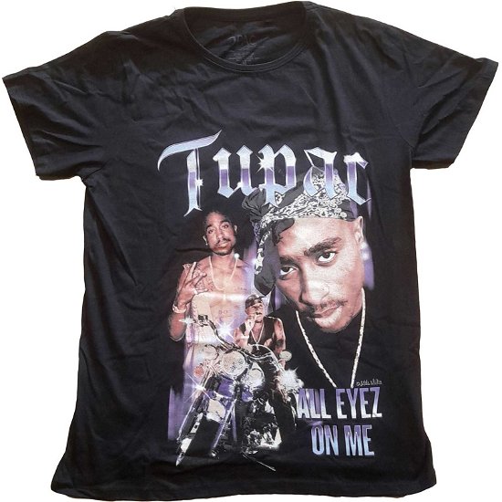 Tupac Ladies T-Shirt: All Eyez Blue Homage (10) - Tupac - Merchandise -  - 5056561036021 - 