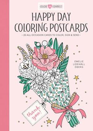 Cover for Emelie Lidehall Oberg · Happy Day Coloring Postcards: 20 All-Occasion Cards to Color, Sign, and Send (Paperback Book) (2025)