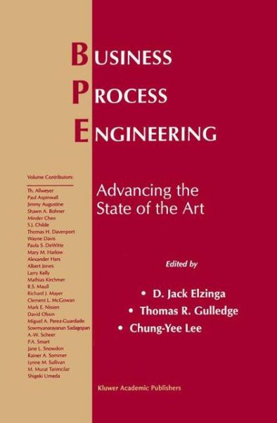 Cover for D Jack Elzinga · Business Process Engineering: Advancing the State of the Art (Hardcover Book) [1999 edition] (1999)