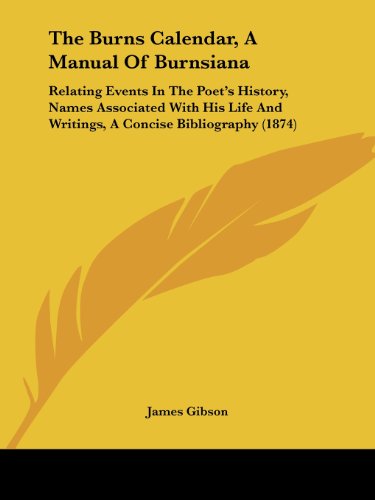 Cover for James Gibson · The Burns Calendar, a Manual of Burnsiana: Relating Events in the Poet's History, Names Associated with His Life and Writings, a Concise Bibliography (1874) (Paperback Book) (2008)