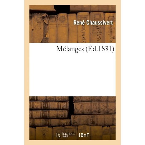 Cover for René Chaussivert · Melanges (Paperback Book) (2017)