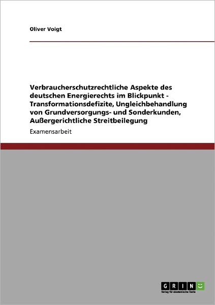 Cover for Voigt · Energierecht im Blickpunkt. Verbr (Book) [German edition] (2009)