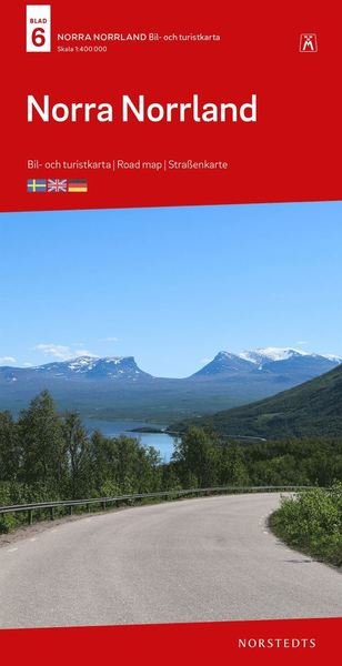 Cover for Norstedts · Bil- &amp; turistkartan: Norra Norrland : bil- och turistkarta - road map - Straßenkarte (Hardcover bog) (2020)