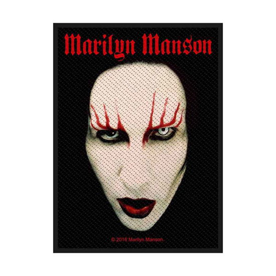 Marilyn Manson Standard Woven Patch: Face - Marilyn Manson - Merchandise - PHD - 5055339776022 - 19. august 2019