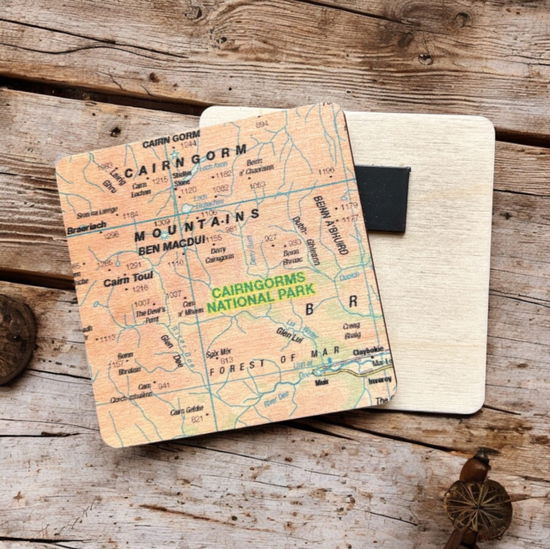Cover for OS Map Wooden Square Magnet - Cairngorms National Park (MERCH) (2025)