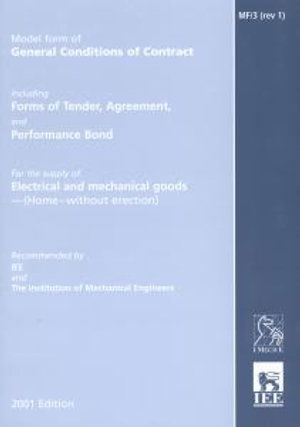 Cover for Institution of Electrical Engineers · Model Forms of General Conditions of Contract (Mf/3 (Revision 1)) (Pocketbok) (2001)