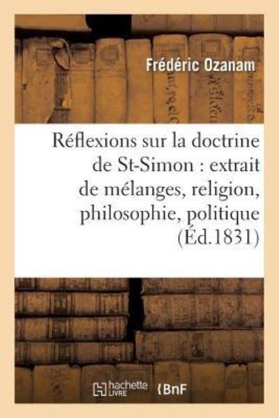 Cover for Ozanam · Reflexions Sur La Doctrine de Saint-Simon (Pocketbok) (2014)