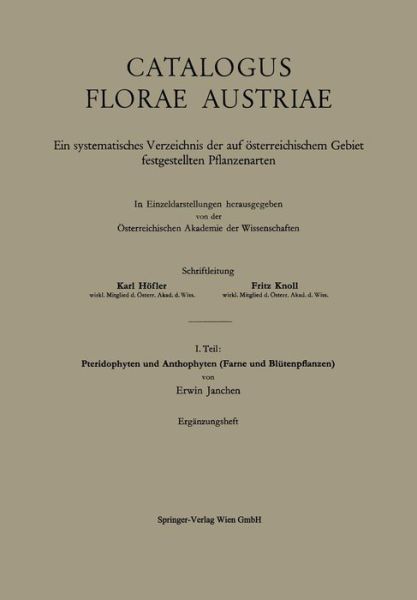 Cover for Erwin Janchen · Pteridophyten Und Anthophyten (Farne Und Blutenpflanzen) (Paperback Book) [1963 edition] (1963)