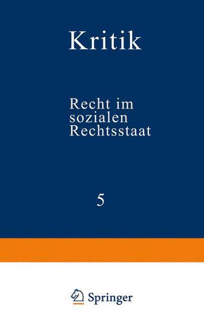 Cover for Manfred Rehbinder · Recht Im Sozialen Rechtsstaat - Kritik (Paperback Book) [1973 edition] (1973)