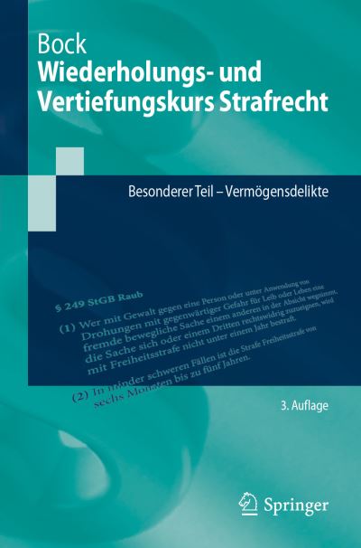 Cover for Dennis Bock · Wiederholungs- und Vertiefungskurs Strafrecht (Buch) (2024)