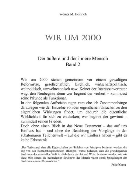 Cover for Werner Heinrich · Wir Um 2000 -  Band 2 (Paperback Book) [German edition] (2016)