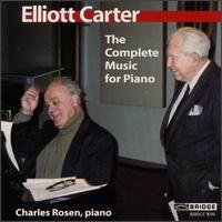 Cover for Carter / Rosen · Complete Music for Piano (CD) (1997)