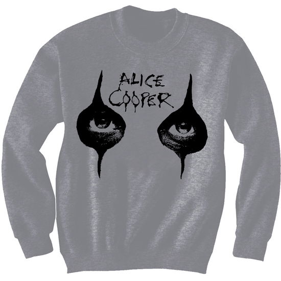 Alice Cooper: Eyes Green Puff Print (Felpa Unisex Tg. S) - Alice Cooper - Merchandise - Global - Apparel - 5055295398023 - 