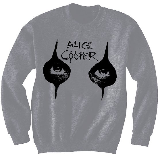 Alice Cooper: Eyes Green Puff Print (Felpa Unisex Tg. S) - Alice Cooper - Merchandise - Global - Apparel - 5055295398023 - 