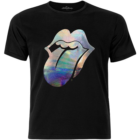 The Rolling Stones Unisex T-Shirt: Foil Tongue (Embellished) - The Rolling Stones - Koopwaar - Bravado - 5056170601023 - 