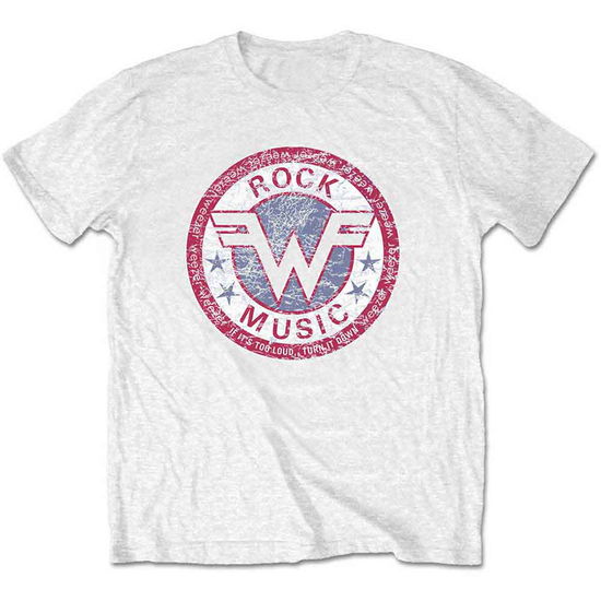 Cover for Weezer · Weezer Unisex T-Shirt: Rock Music (Retail Pack) (T-shirt) [size L] [White - Unisex edition]