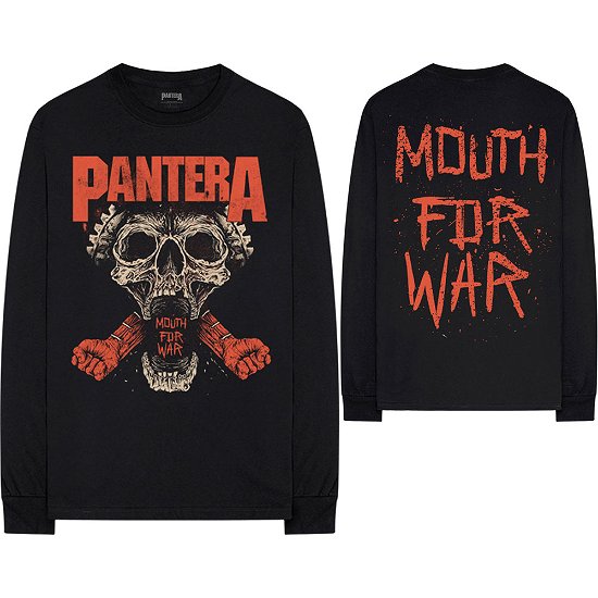 Pantera Unisex Long Sleeve T-Shirt: Mouth For War (Back Print) - Pantera - Produtos -  - 5056170698023 - 