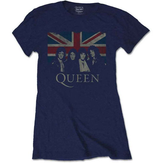 Queen Ladies T-Shirt: Vintage Union Jack - Queen - Fanituote -  - 5056561032023 - 