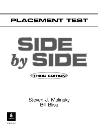 Cover for Steven Molinsky · Ve Side by Side 3e Placem Test Voir 471273          027002 (Paperback Book) (2003)