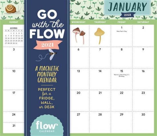 Cover for Workman Publishing · 2021 Go with the Flow Magnetic Monthly Calendar (Calendar) (2020)