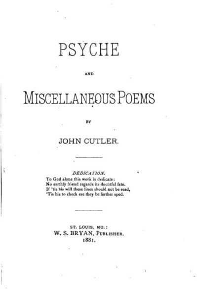 Cover for John Cutler · Psyche and miscellaneous poems (Paperback Book) (2016)