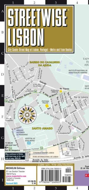 Cover for Michelin · Streetwise Lisbon Map - Laminated City Center Street Map of Lisbon, Portugal: City Plan (Landkarten) (2023)