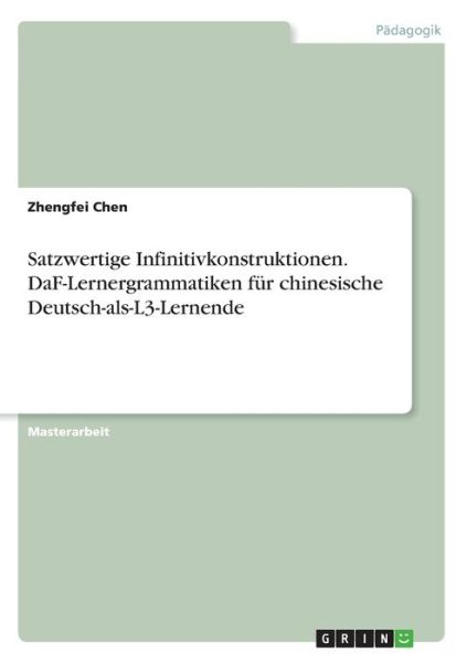 Cover for Chen · Satzwertige Infinitivkonstruktione (Bok)