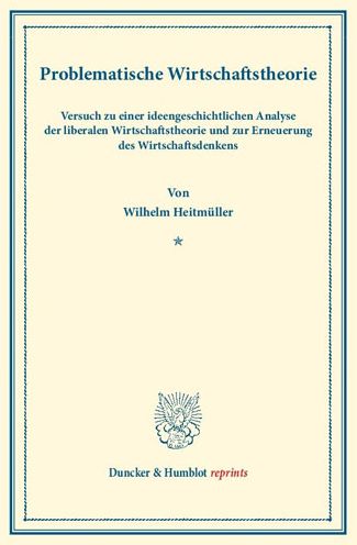 Cover for Heitmüller · Problematische Wirtschaftsth (Book) (2014)