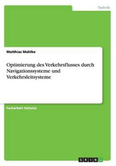 Cover for Mahlke · Optimierung des Verkehrsflusses (Book) (2015)