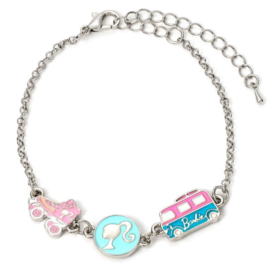 Barbie Charm Enamelled Charm Bracelet (Silhouette. Skate. & Camper Van) - Barbie - Merchandise - BARBIE - 5055583452024 - 11. desember 2023