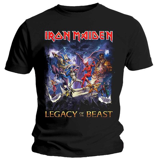 Iron Maiden Unisex T-Shirt: Legacy of the Beast - Iron Maiden - Fanituote - Global - Apparel - 5055979945024 - tiistai 14. tammikuuta 2020