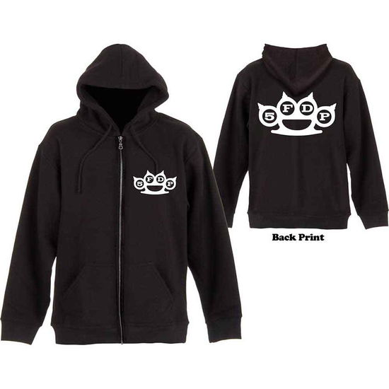 Five Finger Death Punch Unisex Zipped Hoodie: Knuckles (Back Print) - Five Finger Death Punch - Merchandise - Rockoff - 5056170620024 - November 10, 2017