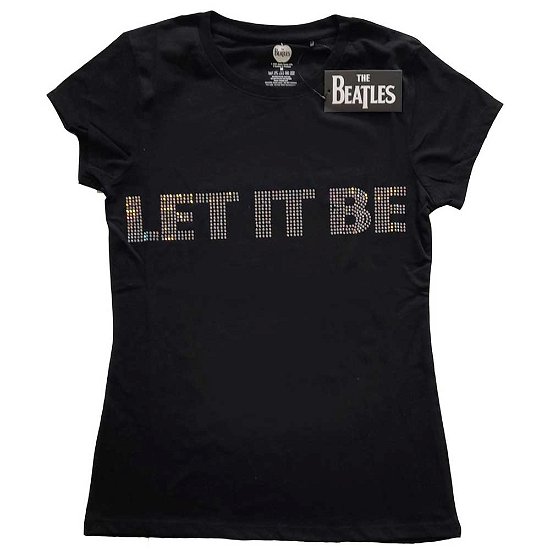 Cover for The Beatles · The Beatles Ladies T-Shirt: Let It Be Crystals (Embellished) (T-shirt) [size S]