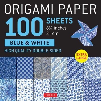 Origami Paper 100 sheets Blue & White 8 1/4" (21 cm): Extra Large Double-Sided Origami Sheets Printed with 12 Different Designs (Instructions for 5 Projects Included) - Tuttle Studio - Libros - Tuttle Publishing - 9780804857024 - 14 de noviembre de 2023