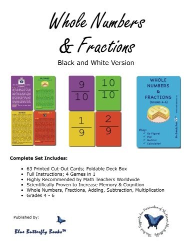 Cover for Blue Butterfly Books · Whole Numbers &amp; Fractions (Black / White Version) (Paperback Book) [White edition] (2013)