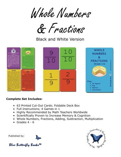 Cover for Blue Butterfly Books · Whole Numbers &amp; Fractions (Black / White Version) (Pocketbok) [White edition] (2013)