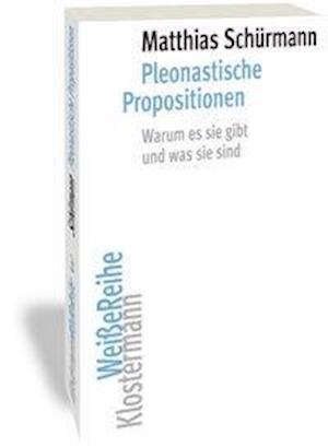 Cover for Schürmann · Pleonastische Propositionen (Book) (2019)