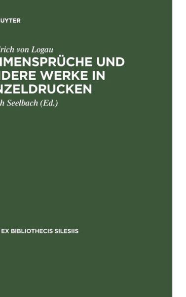 Cover for Friedrich von Logau · Reimensprüche und andere Werke in Einzeldrucken (Book) (1993)
